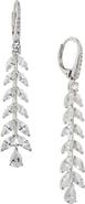 Nadri Wild Flower Crystal Vine Linear Drop Earrings
