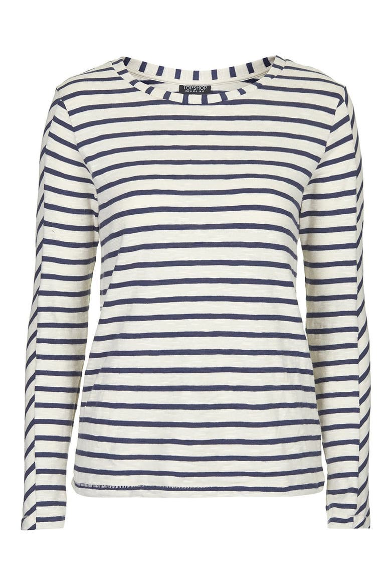 Long Sleeve Stripe Top, Alternate, color, NAVY BLUE