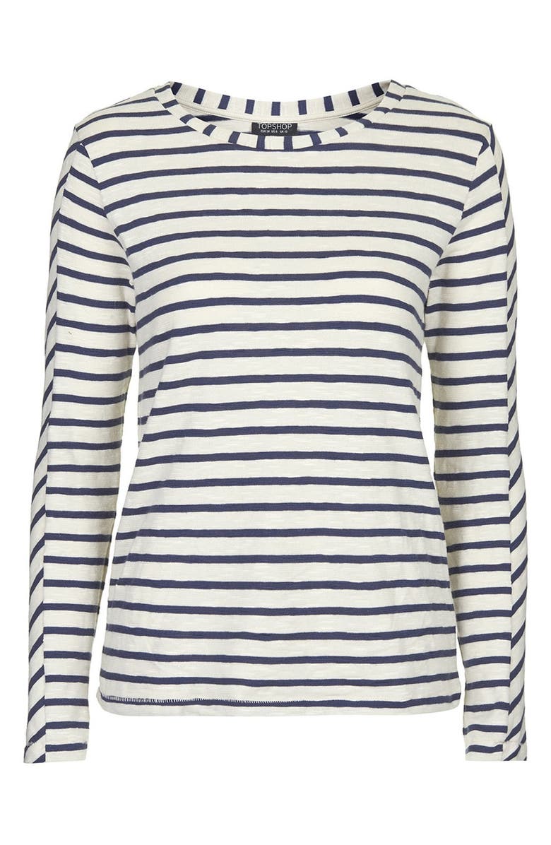 Topshop Long Sleeve Stripe Top, Alternate, color, 