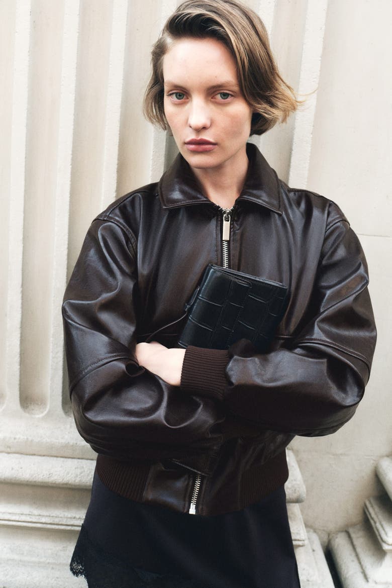 Detachable-collar Coated Jacket, Main, color, Dark brown