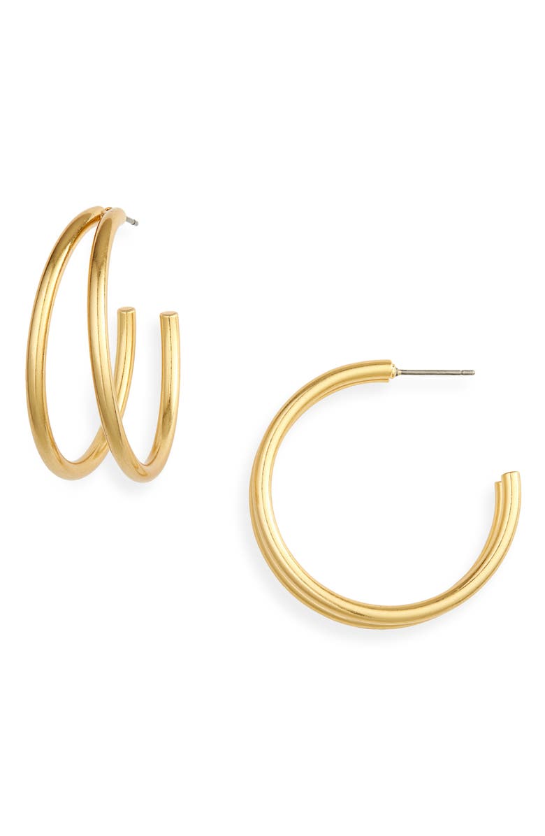 Madewell Medium Split Hoop Earrings, Main, color,