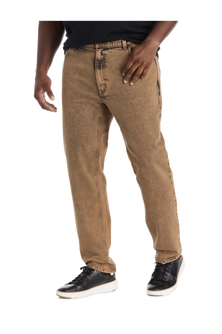 Big & Tall Overdye Tapered-Fit Jeans, Main, color, PSYCHEDELIC TAN