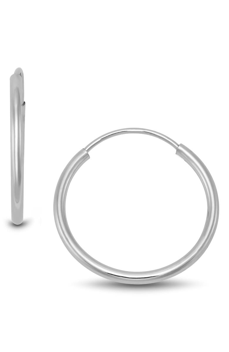 Frankie & Zoe 14K Gold Endless Hoop Earrings, Alternate, color, White Gold