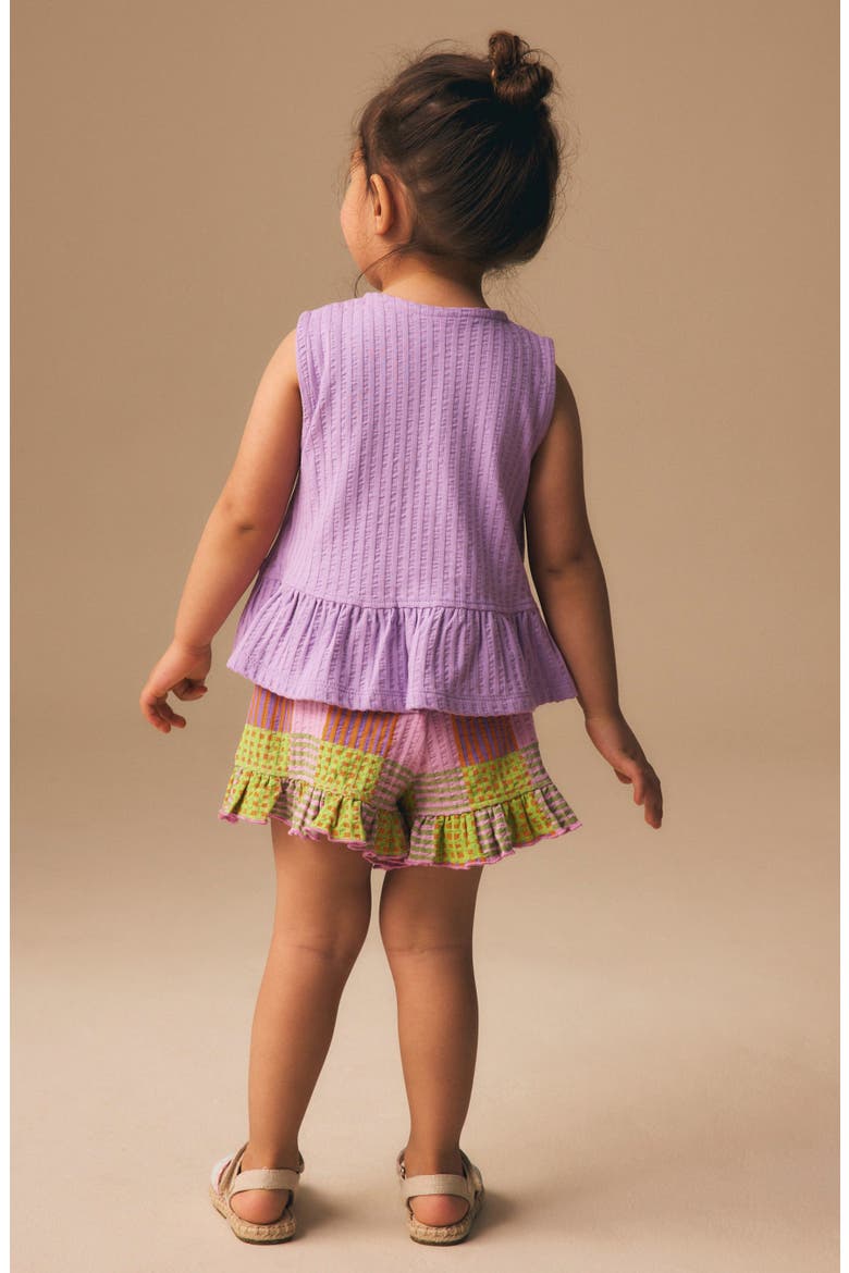 Kids' Peplum Tank & Shorts Set, Alternate, color, PURPLE