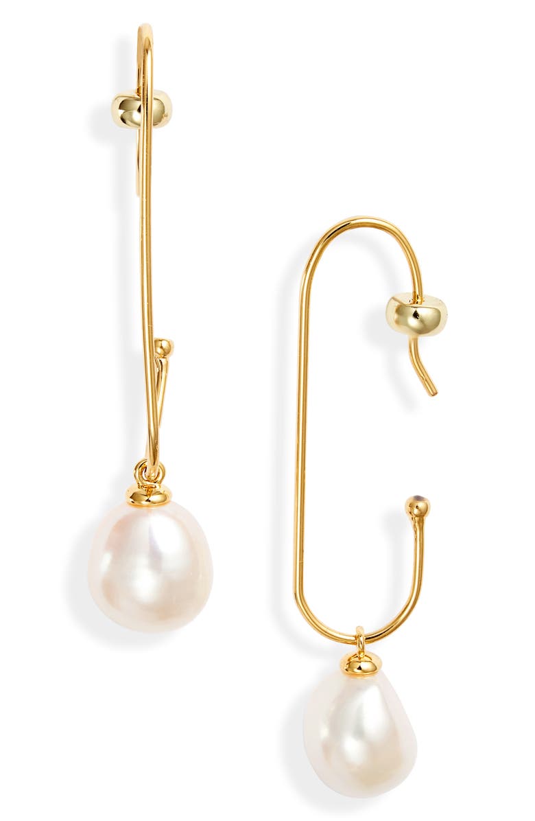 Nordstrom Demi Fine Freshwater Pear Drop Hook Earrings, Main, color,