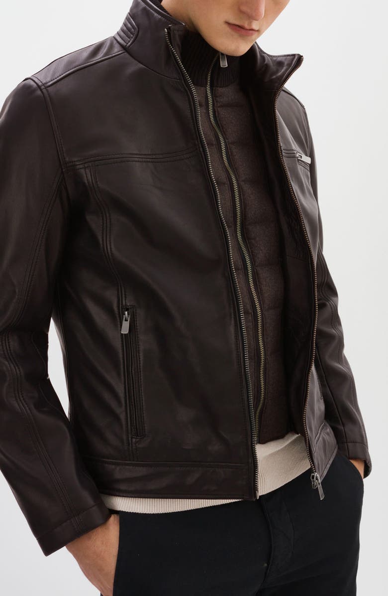 REGENCY Leather Bomber Jacket, Alternate, color, Dark Brown