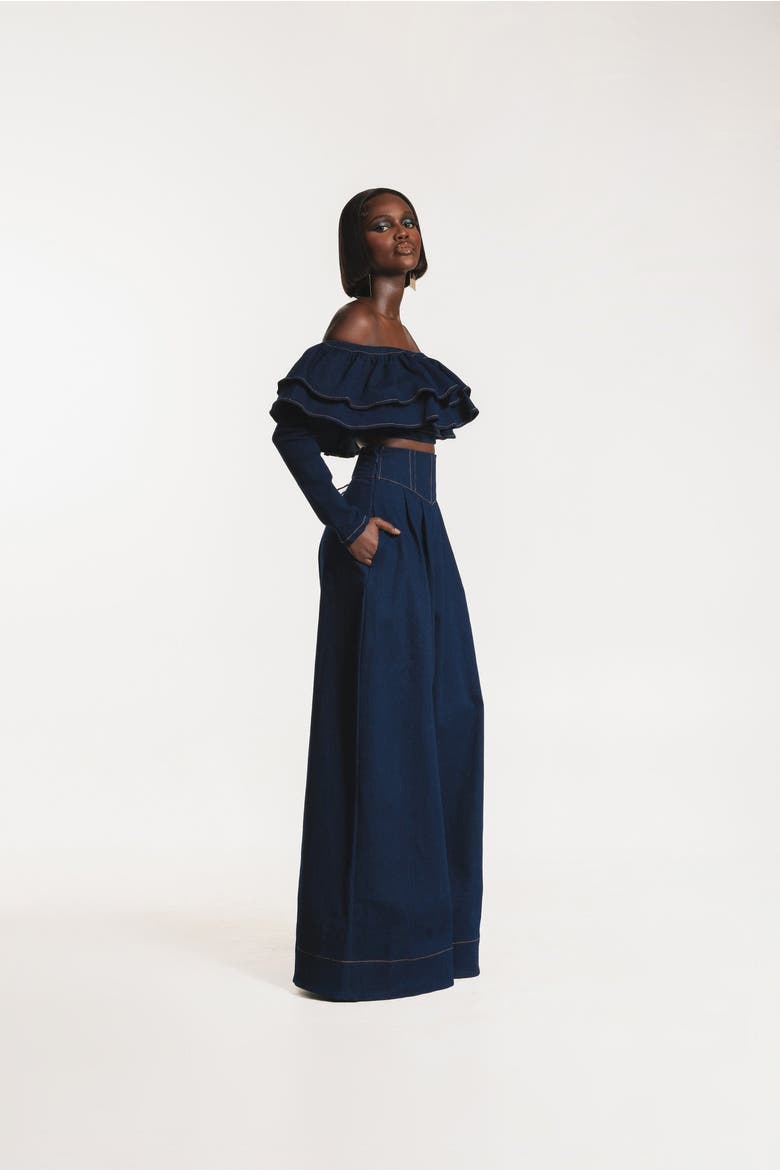 Denim Kiara Wide Leg Pants, Alternate, color, Denim Blue