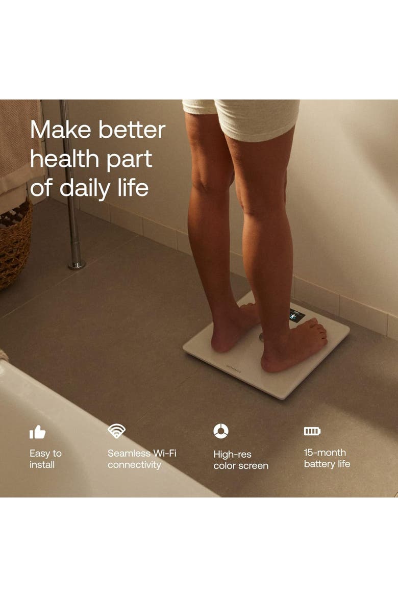 Body Smart - Accurate Scale for Body Weight and Fat Percentage, Body Composition Wi-Fi and Bluetooth Weight Scale, Baby Weight Scale, Smart Scale Apple Health Compatible, Bathroom Scale, Alternate, color, White