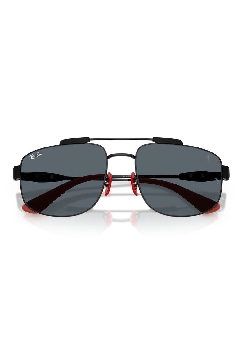 x Scuderia Ferrari 58mm Square Sunglasses, Alternate, color, BLACK / BLUE