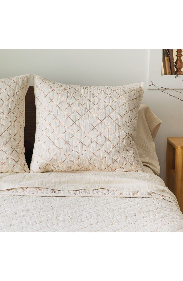 Crane Air Diamond Stitch Set of 2 Euro Shams, Alternate, color, Beige