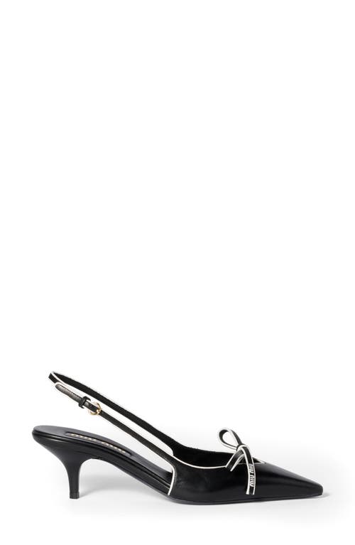 Shop Miu Miu Bow Slingback Kitten Heel Pump