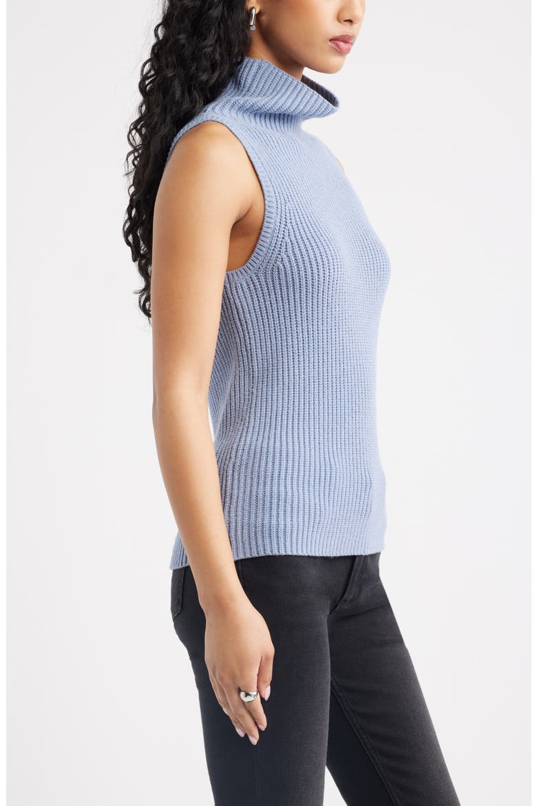 Sleeveless Funnel Neck Sweater, Alternate, color, BLUE TEMPEST