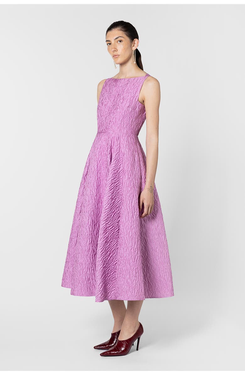 Roksanda Tera Cloque Textured Midi Dress, Alternate, color, Blush
