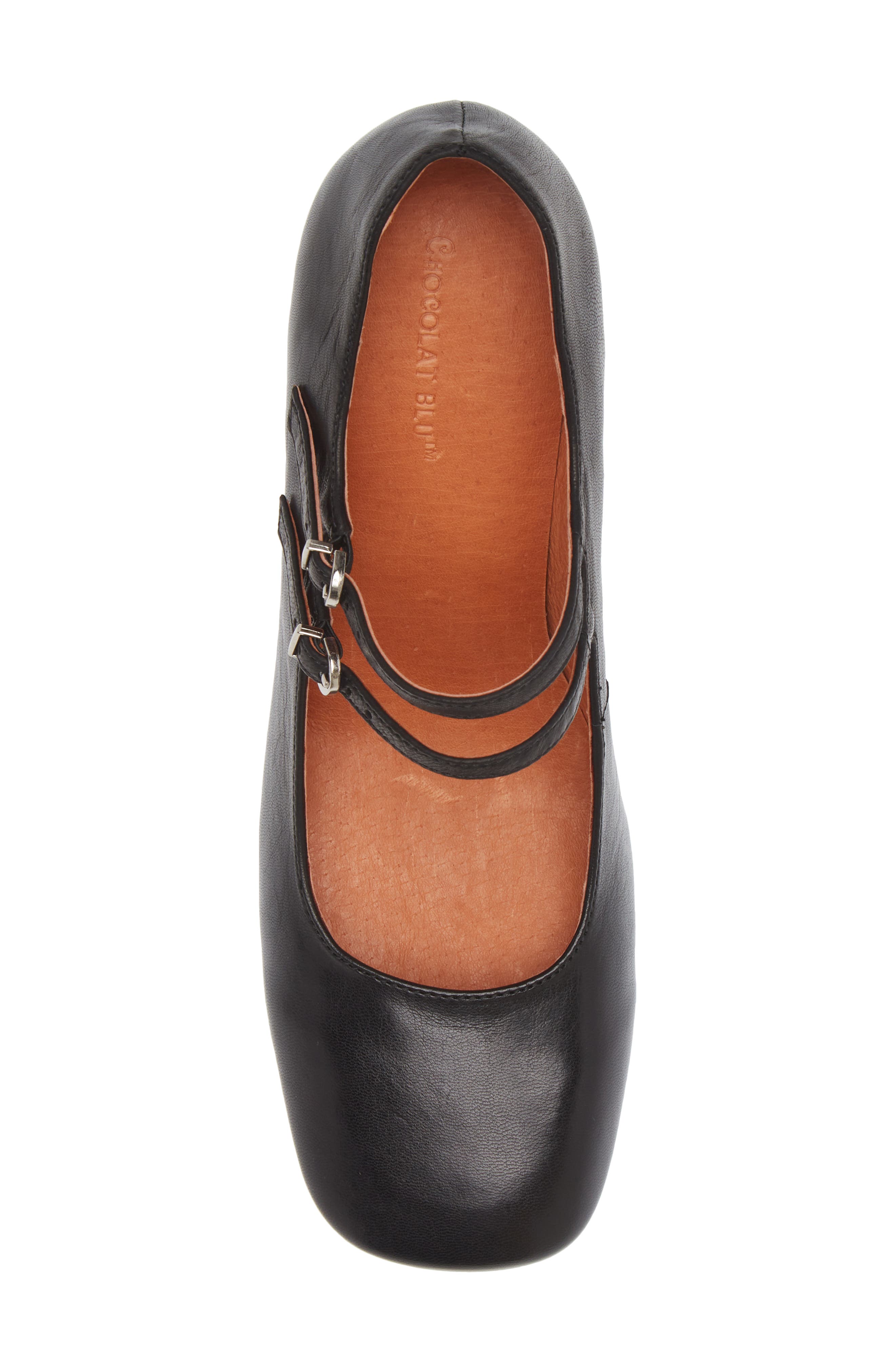 Chocolat Blu Halo Mary Jane Pump, Alternate, color, Black Leather