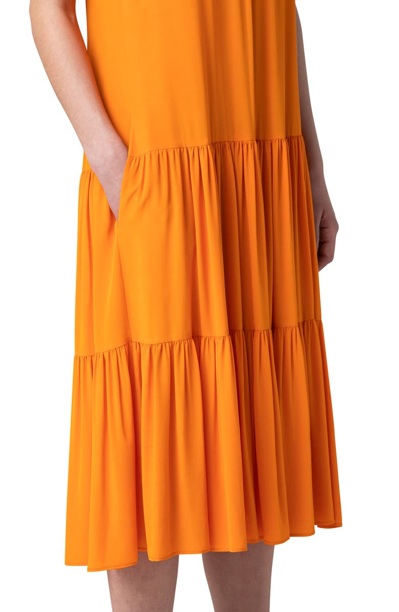 Akris punto Sleeveless Tiered Midi Dress, Alternate, color, 