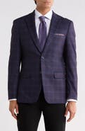 Duchamp Plaid Stretch Knit Sport Coat