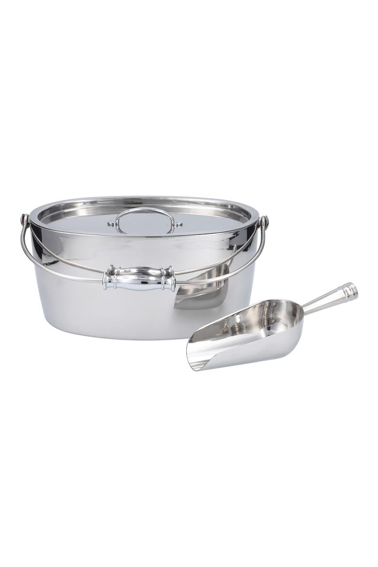 Crafthouse Ice Bucket & Scoop Set, Main, color, SILVER