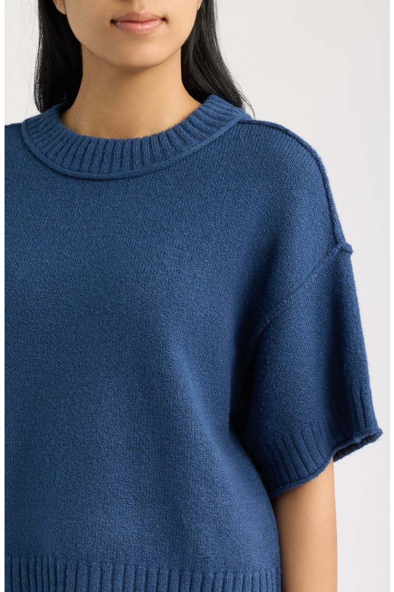 Broome Crop Short Sleeve Sweater, Alternate, color, CADET BLUE