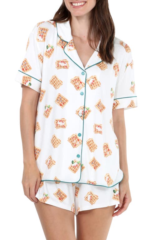 Honeydew All American Shortie Pajamas In Ivory Waffles