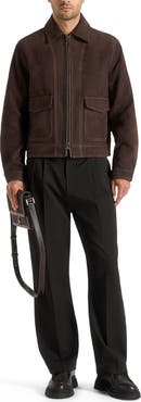 Manière De Voir Vince Suede Contrast Stitch Jacket