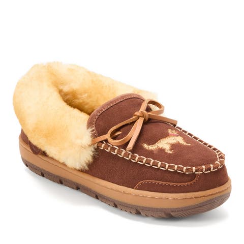 Fireside Gladstone Genuine Shearling Moccasin with Stitching (Women)