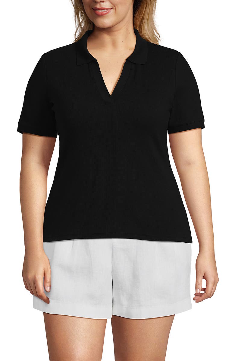Lands' End Short Sleeve Wide Rib Polo, Main, color,