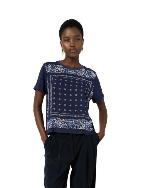 Manolia Scarf Print T-Shirt