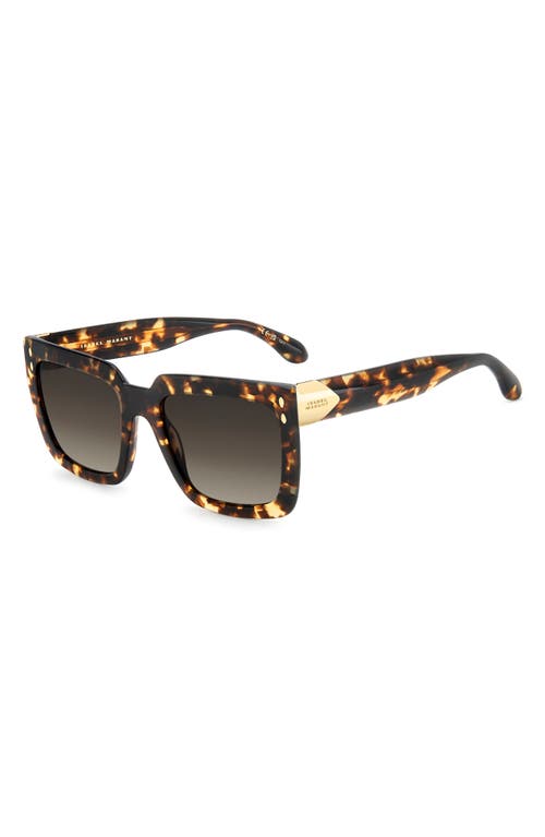 Isabel Marant 55mm Gradient Rectangular Sunglasses In Havana/brown Sf