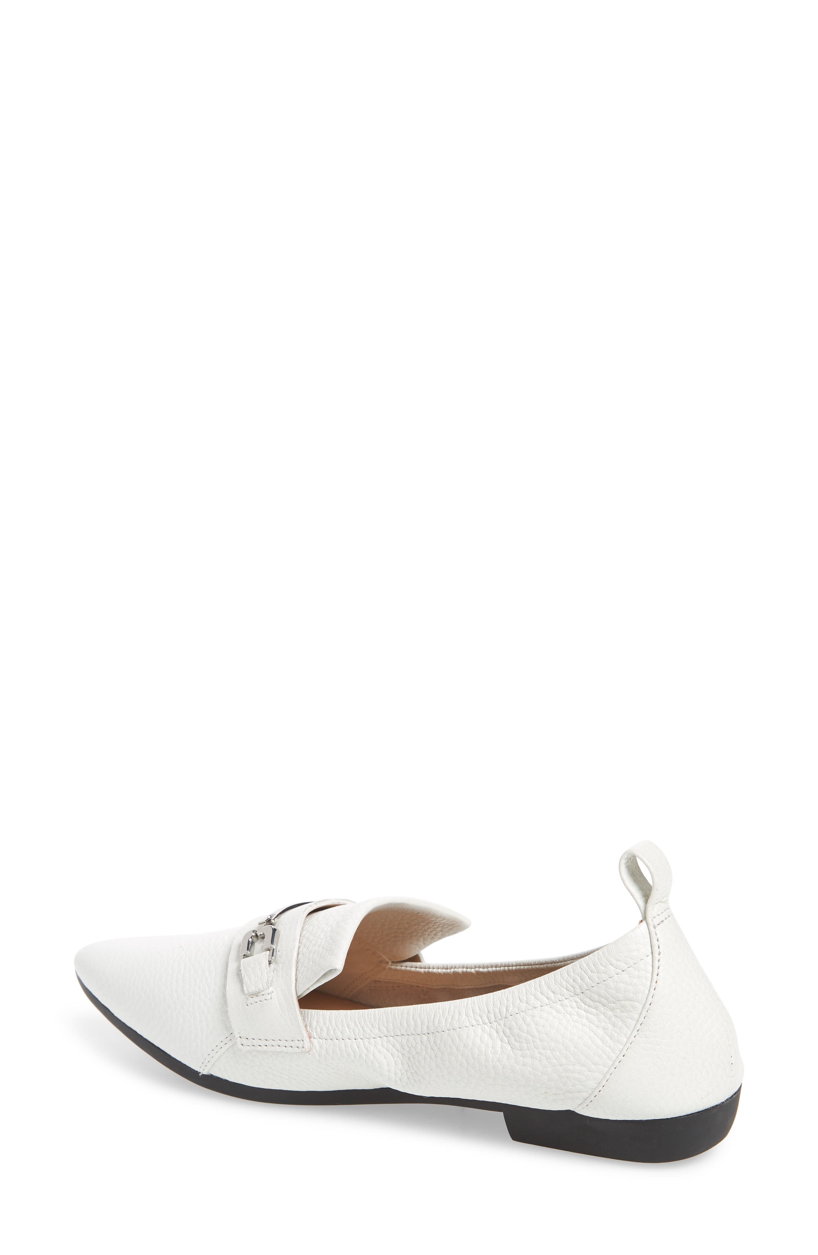 Linea Paolo Domino Skimmer Flat, Alternate, color, White Leather