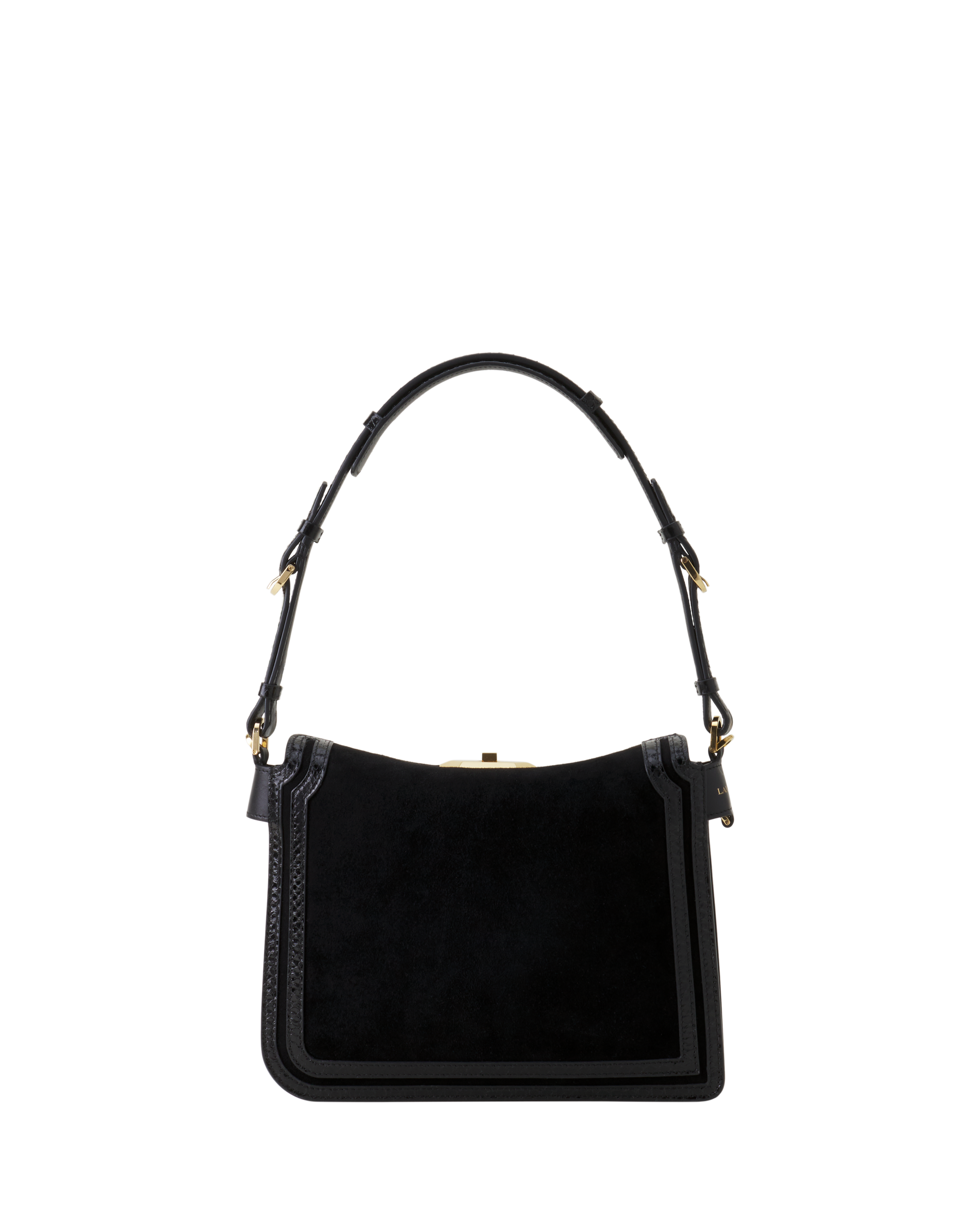 Lanvin Compagnon Small Asymmetrical Bag In Python Finishing, Alternate, color, Black/Black