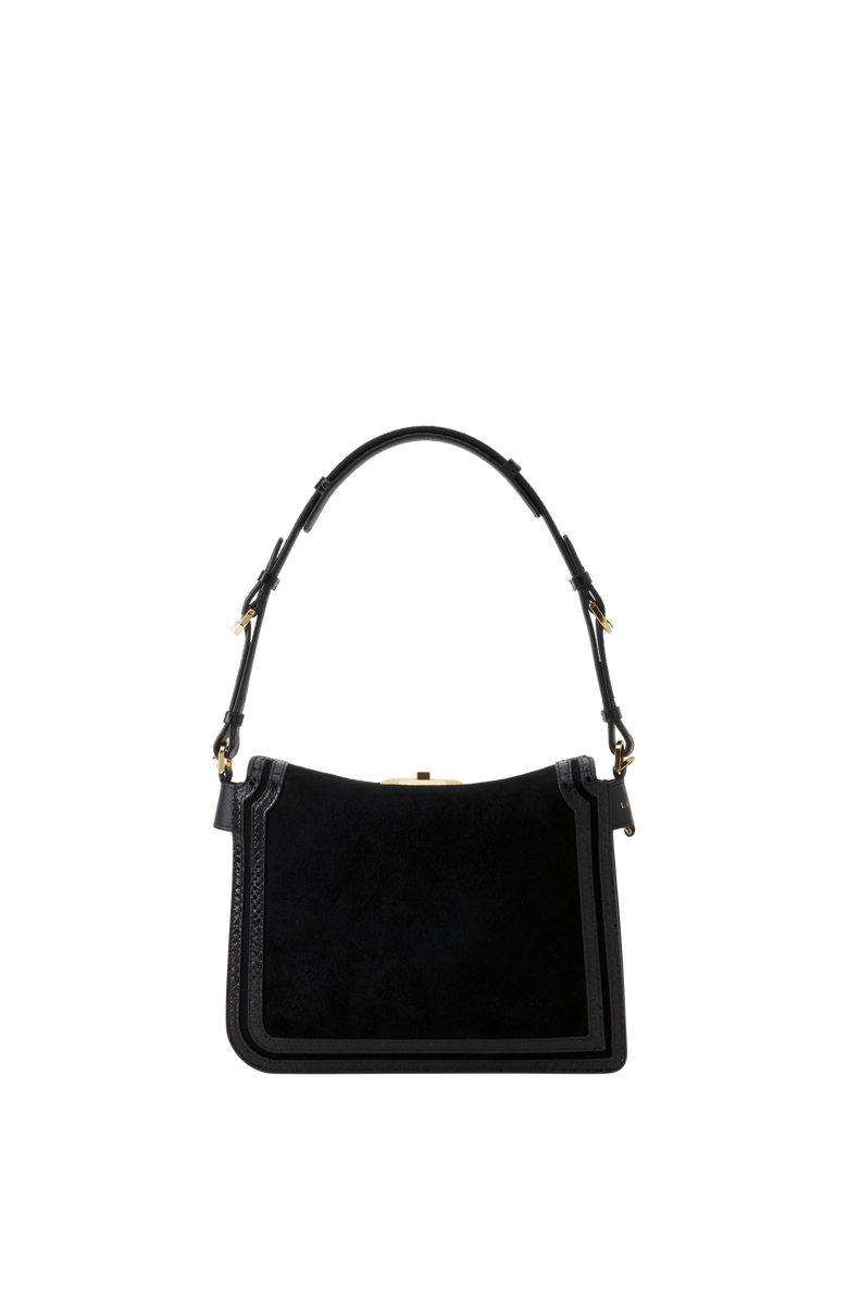Lanvin Compagnon Small Asymmetrical Bag In Python Finishing, Alternate, color, Black/Black