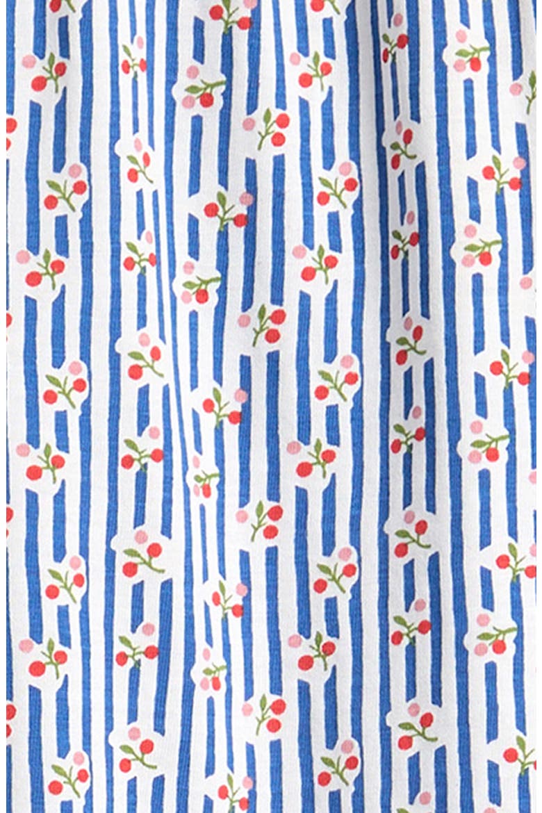 Floral Cotton Dress & Bloomers Set, Alternate, color, BLUEJAY CHERRY STRIPE