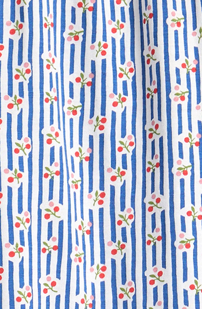 Mini Boden Floral Cotton Dress & Bloomers Set, Alternate, color, Bluejay Cherry Stripe