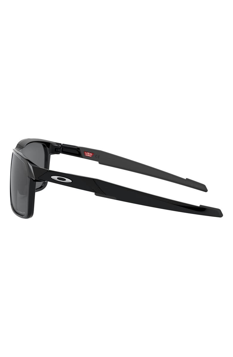 Oakley Portal 59mm Polarized Square Sunglasses, Alternate, color, Polished Black/ Prizm Black
