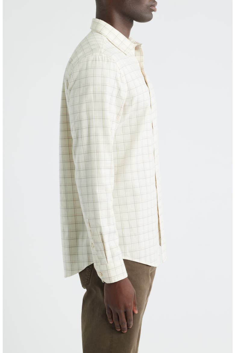 Plaid Cotton & Cashmere Shirt, Alternate, color, IVORY TIM PLAID