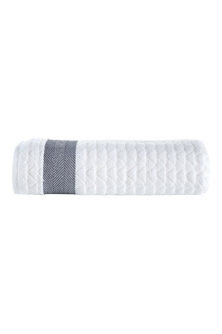 Herringbone Cotton Towels, Main, color, WHITE