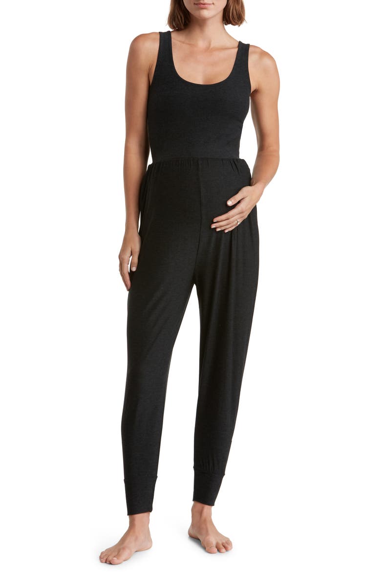 Grow in Comfort Space Dye Maternity Jumpsuit, Main, color, DARKEST NIGHT