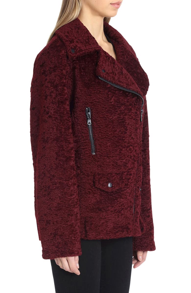 Avec Les Filles Faux Shearling Biker Jacket, Alternate, color,