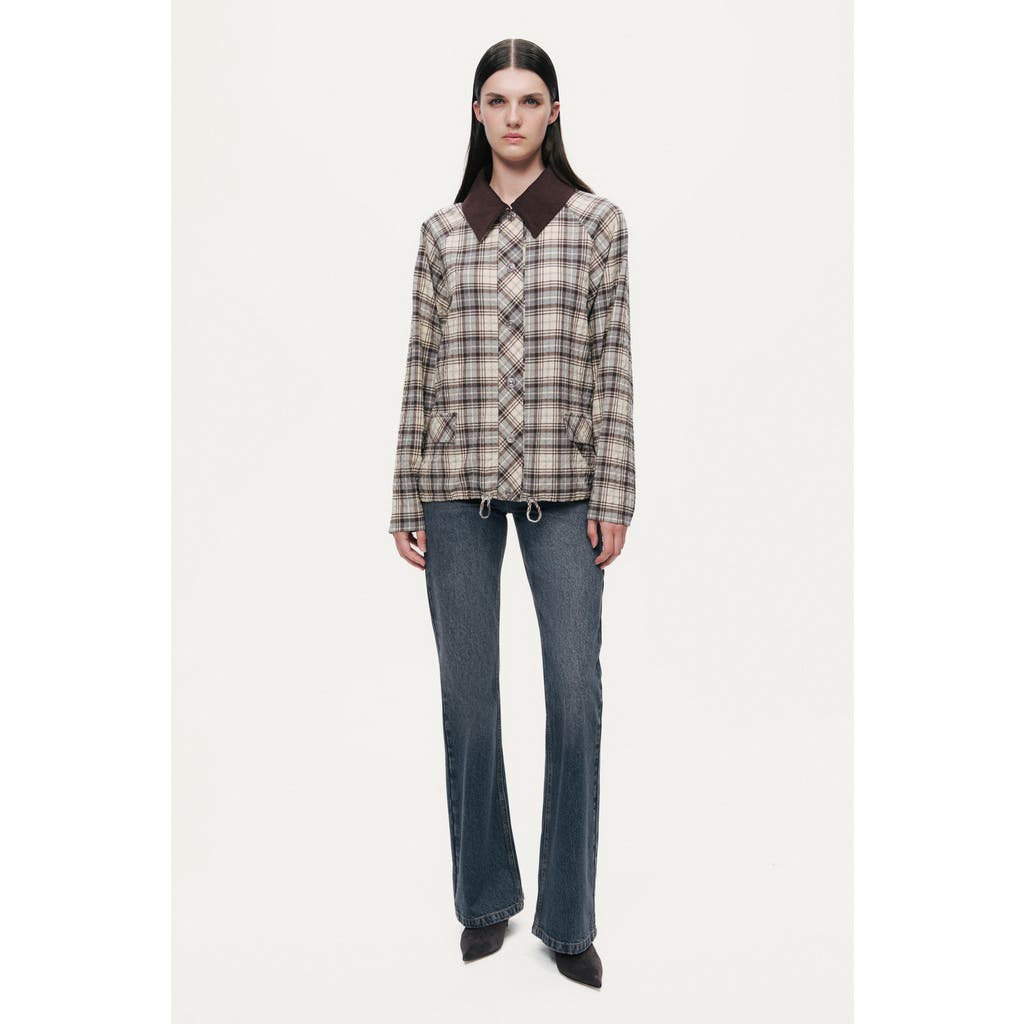 Nocturne Checked Contrast Collar Jacket In Multi