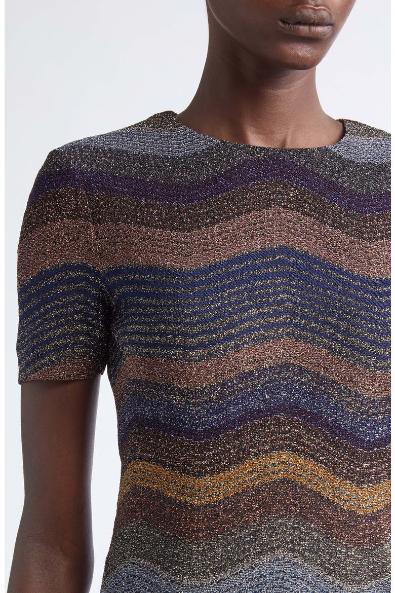 Metallic Zigzag Stripe Shift Dress, Alternate, color, SMSS7-MULTI VIOLET GOLD BLK