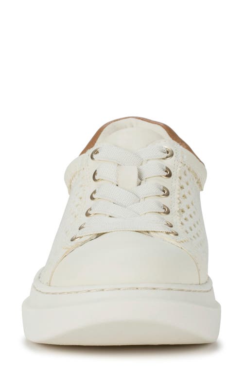 Baretraps Tiara Perforated Wedge Sneaker In Off White Leather