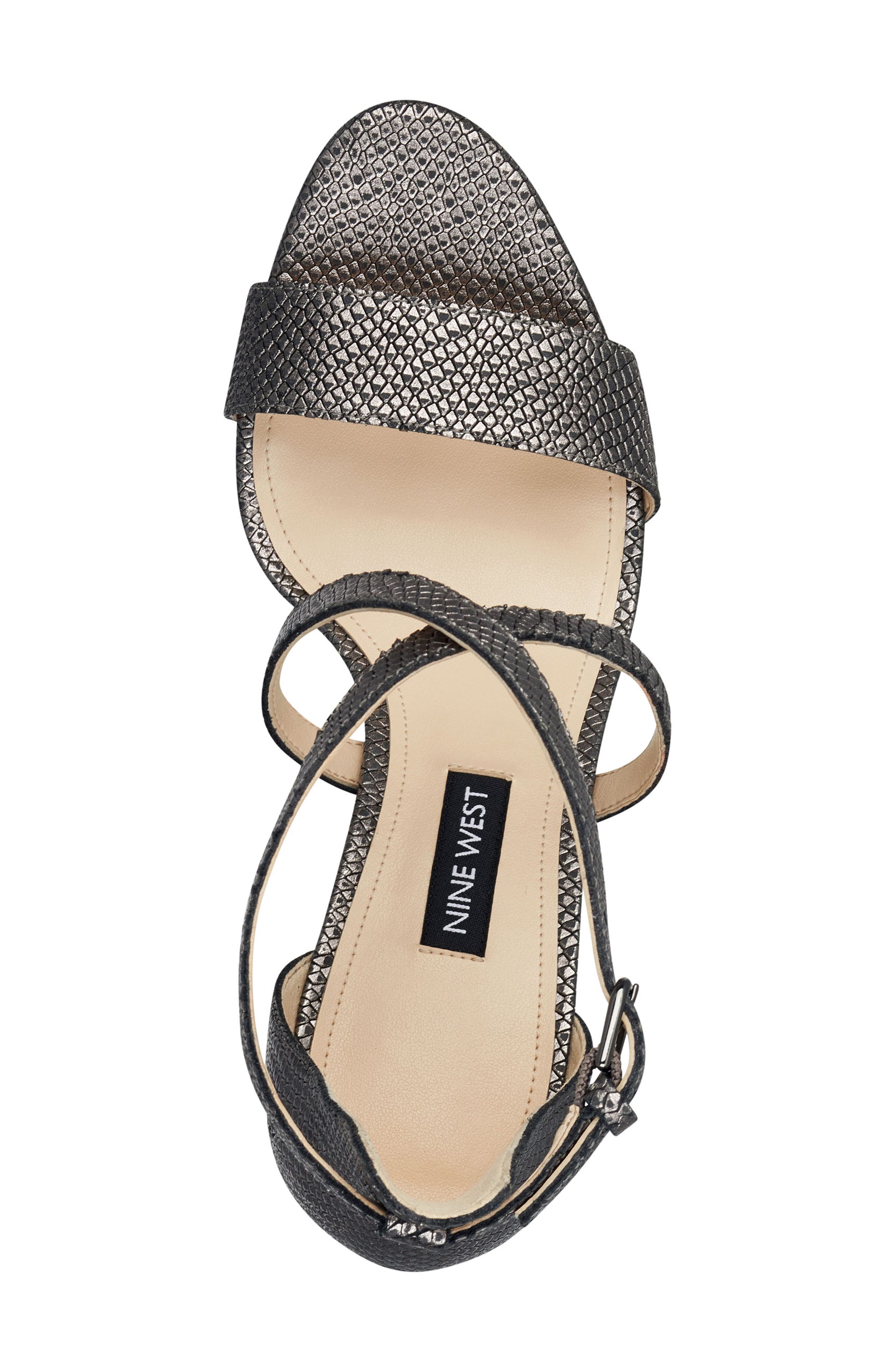 Mydebut Strappy Sandal, Alternate, color, GUNMETAL PRINT NUBUCK LEATHER