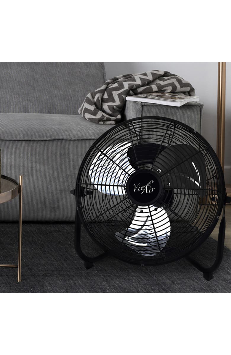Vie Air 12 Inch High Velocity All Metal Tilting 3 Speed Floor Fan, Alternate, color, Black