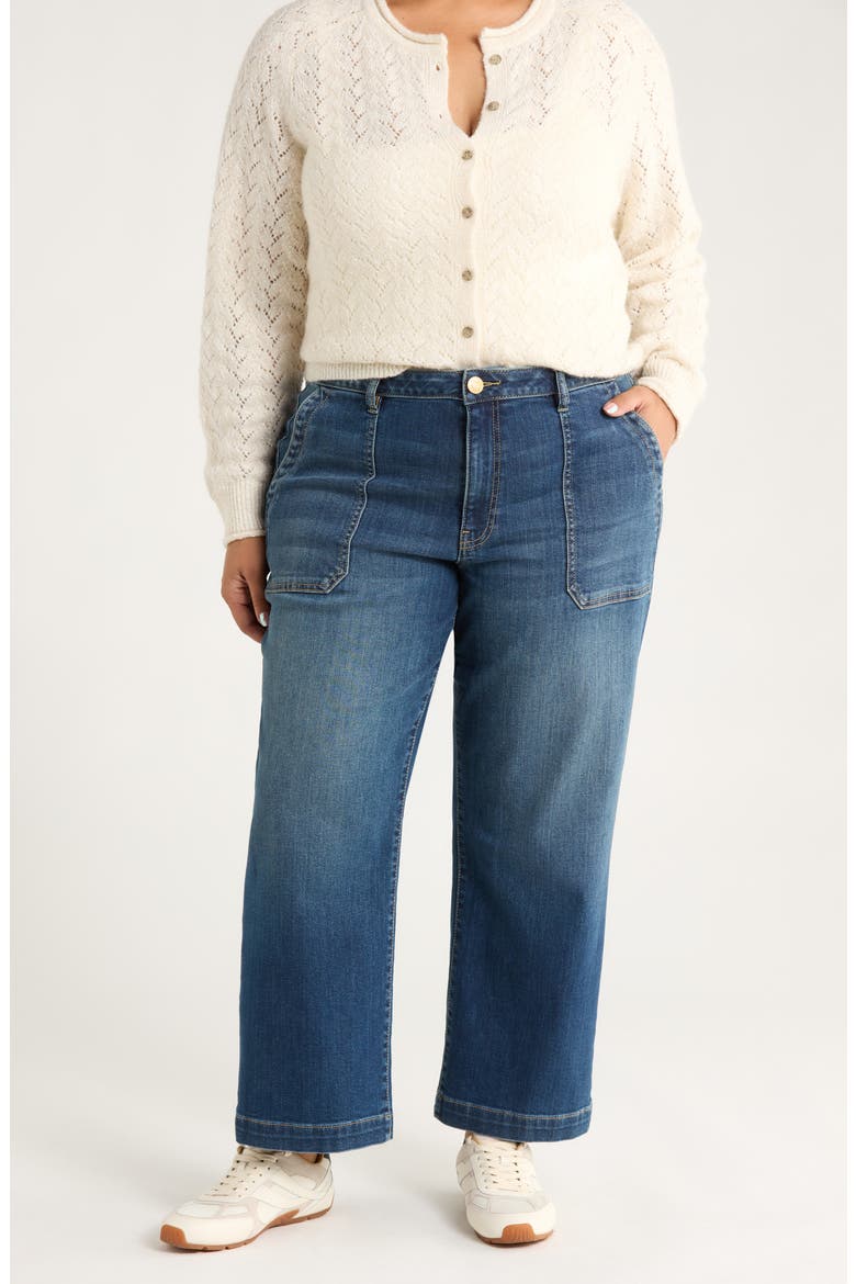 High Waist Ankle Wide Leg Utility Jeans, Main, color, REFLECTIVE