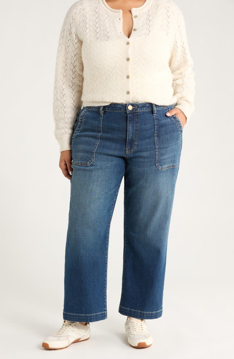 KUT from the Kloth High Waist Ankle Wide Leg Utility Jeans, Main, color, Reflective