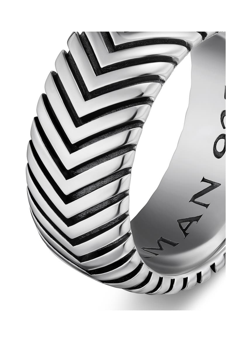 Men's Chevron Band Ring in Sterling Silver, 10mm, Alternate, color, SILVER
