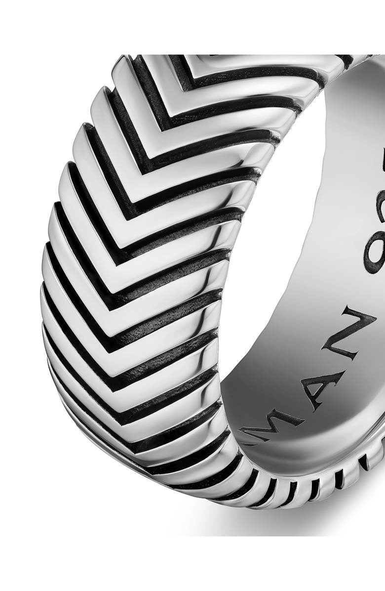 David Yurman Men's Chevron Band Ring in Sterling Silver, 10mm, Alternate, color, Silver