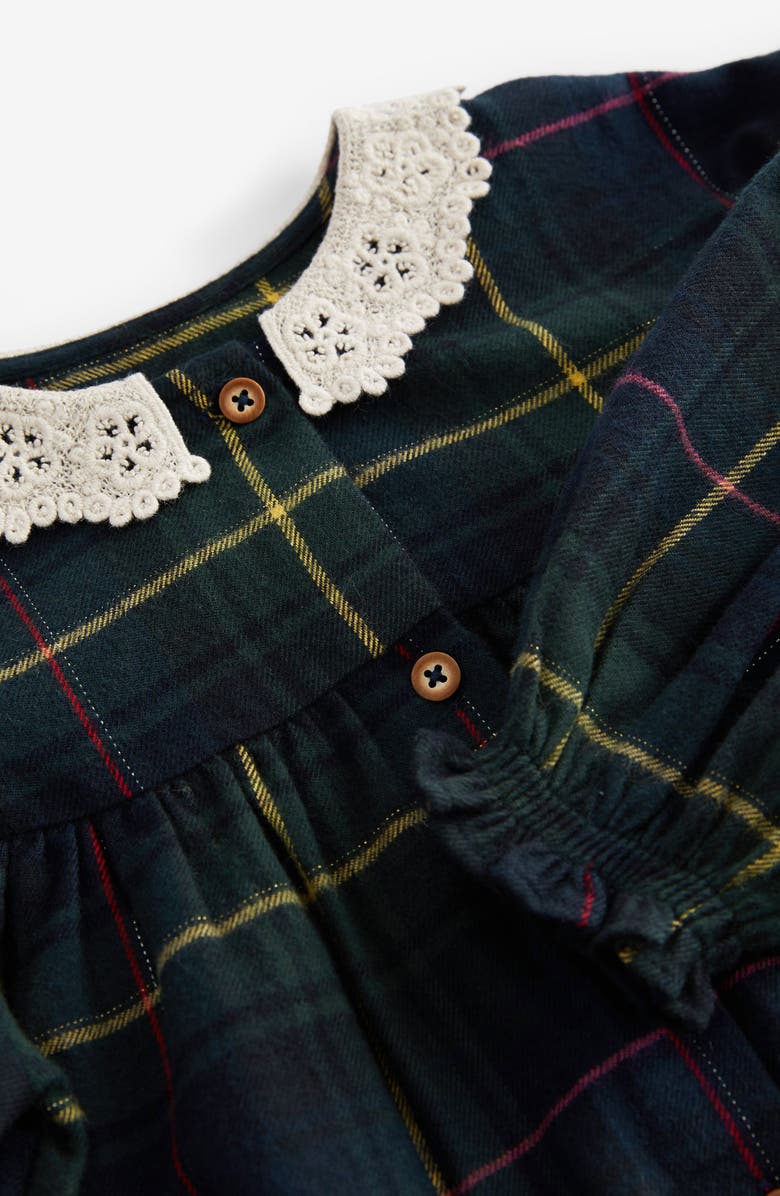 NEXT Kids' Plaid Lace Collar Cotton Blend Dress, Alternate, color,