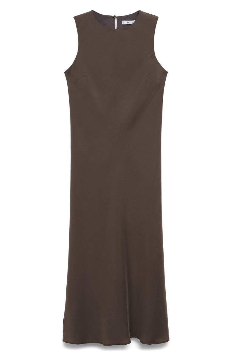 MANGO Sleeveless Midi Dress, Alternate, color, Brown