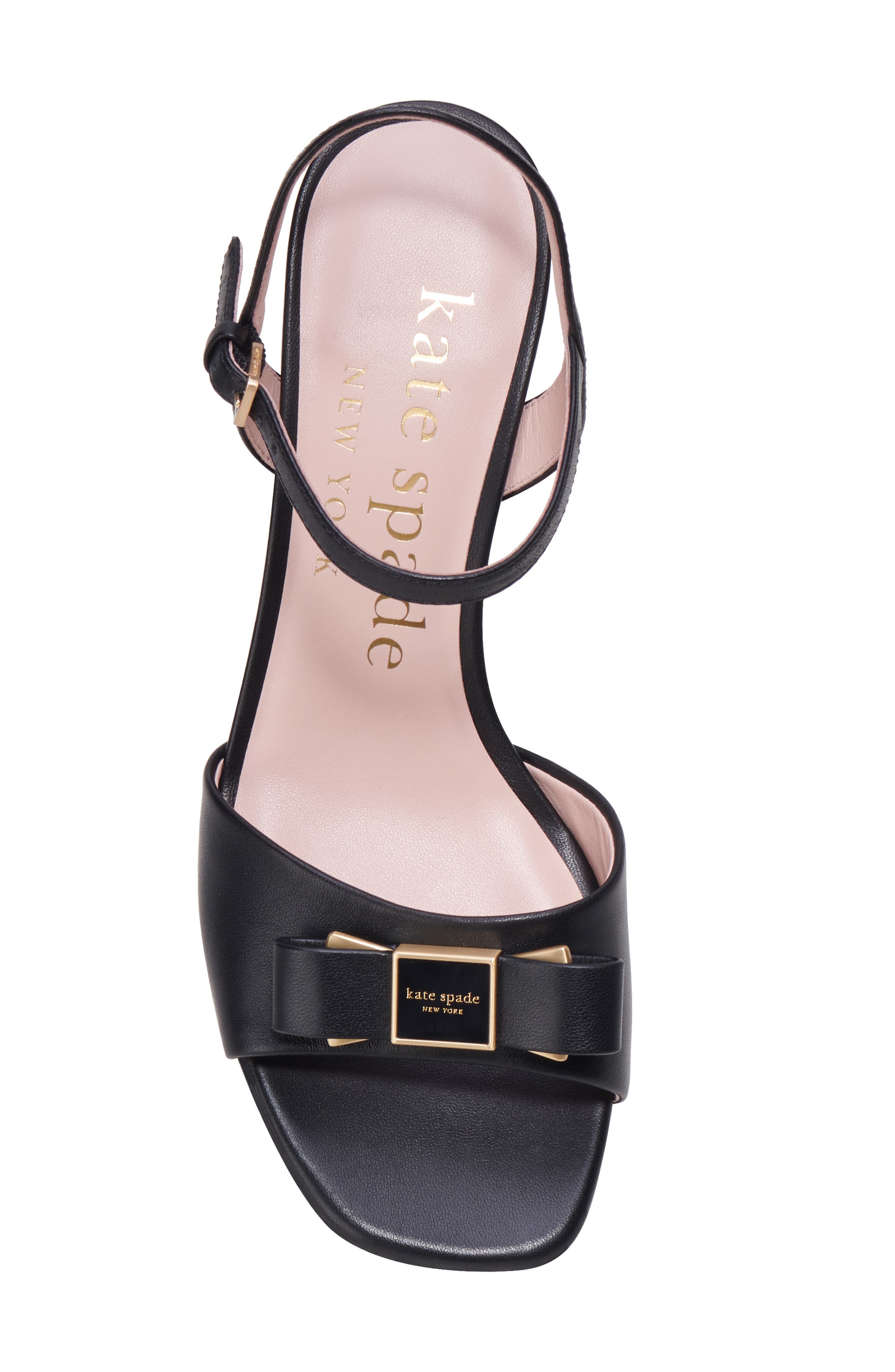Kate Spade New York bowdie quarter strap sandal, Alternate, color, Black